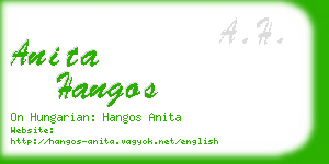 anita hangos business card